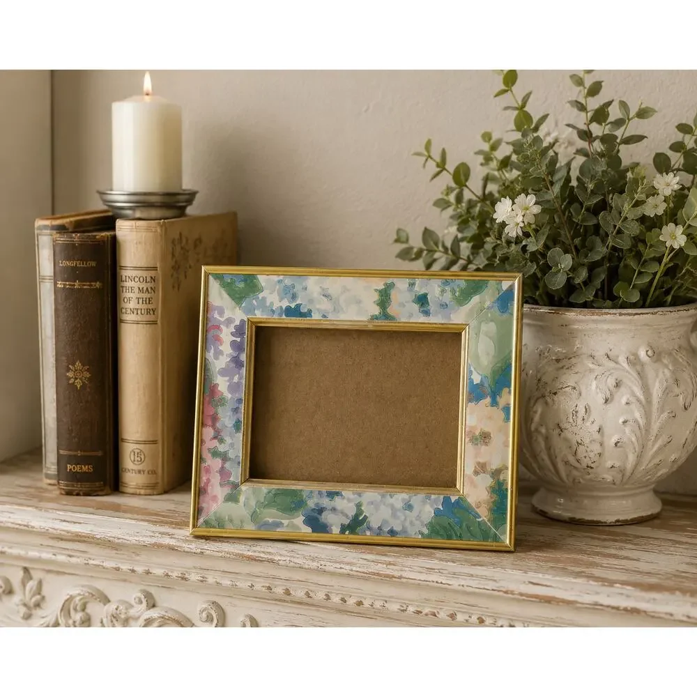Vintage Floral Gold Picture Frame Cottage Decor